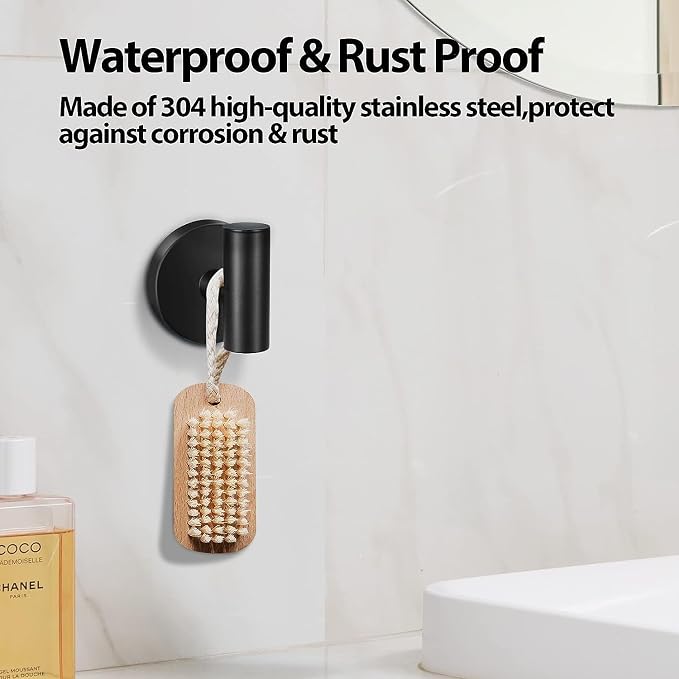 Kruodop Towel Hooks for Bathroom, 4 Packs Wall Mount Towel Holder, Stainless - Image 5