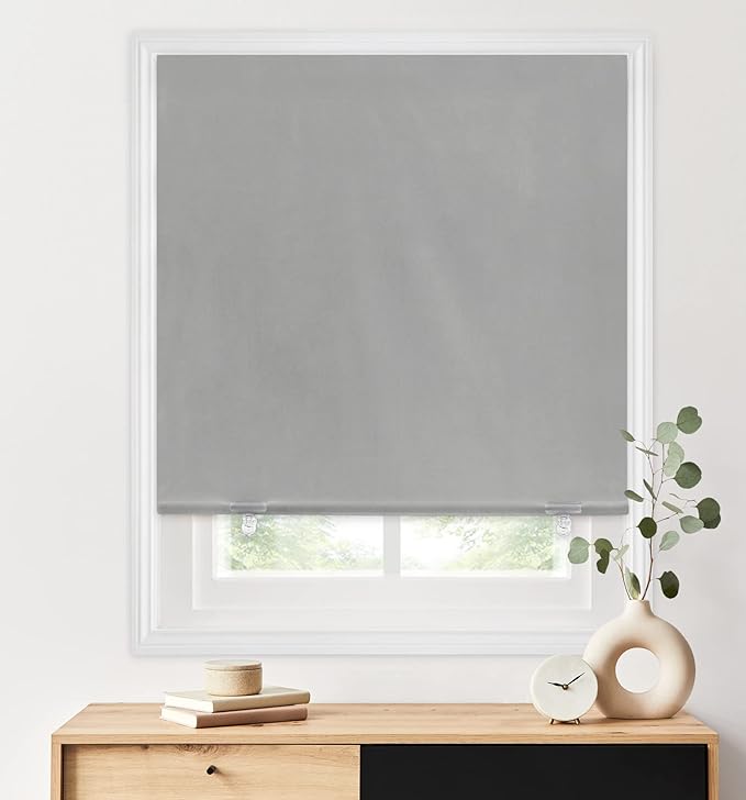 LazBlinds 100% Blackout Roller Shades, No Tools No Drill Cordless Blinds by LazBlinds