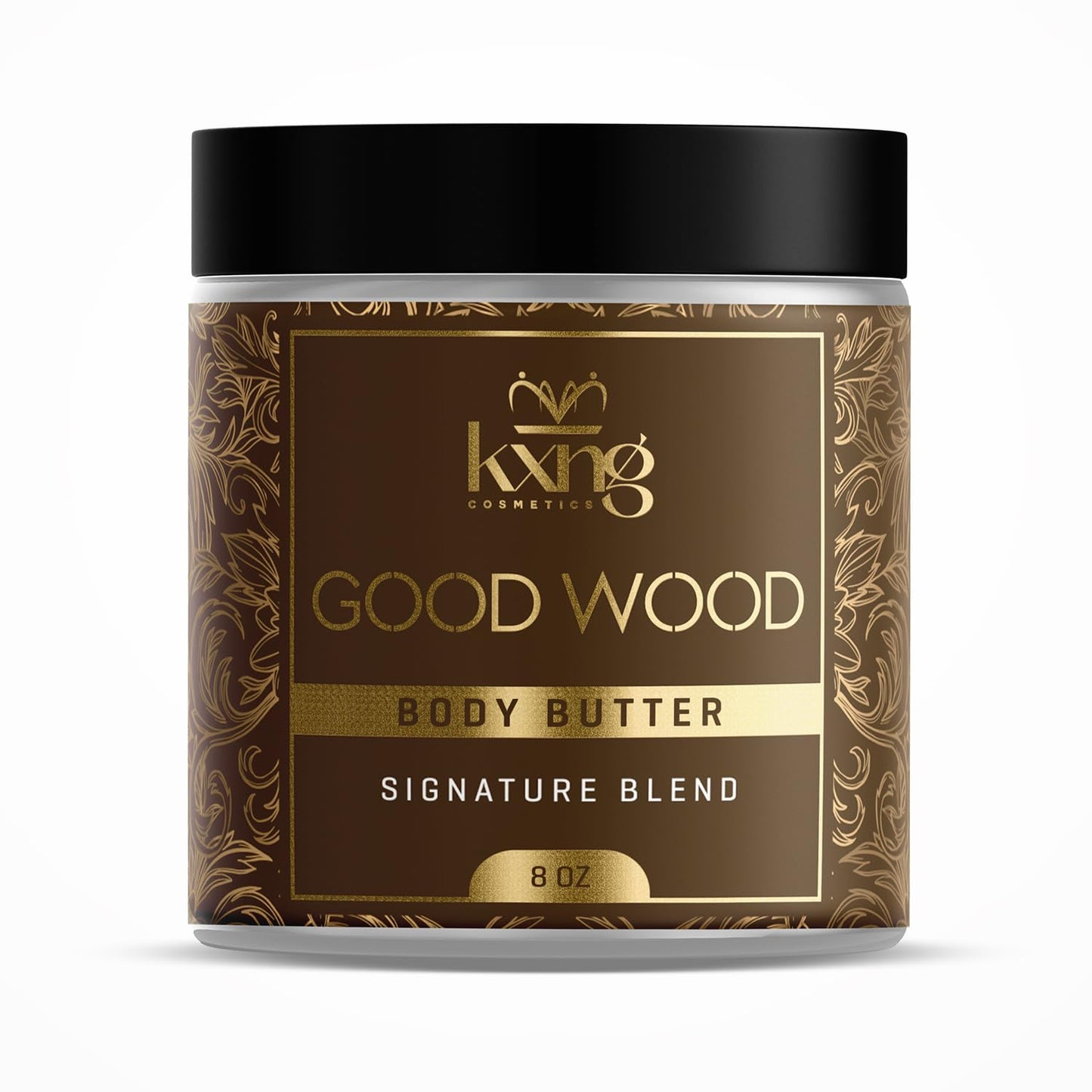 KXNG Cosmetics, Body Butter, Organic Skin Care for Men and Women, Body Moisturizer Lotions and Creams, Raw Shea Butter, Cocoa Butter, Mango, Coconut Oil, Hand, Foot, All Skin Types (Good Wood XL)