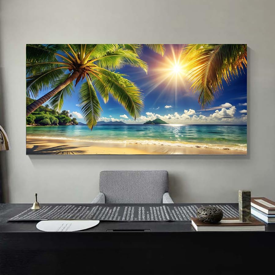 Yxbhhym Coastal Wall Art Tropical Beach Pictures - Image 2