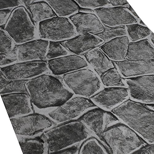 Stone Wallpaper Peel and Stick Castle Contact Paper, Dark Grey, 11 Yards - Image 3
