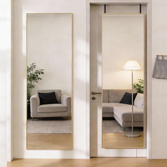 DUMOS 47x14 Full Length Mirror Over the Door, Wall Mounted Full Body Mirror by DumosLifestyle