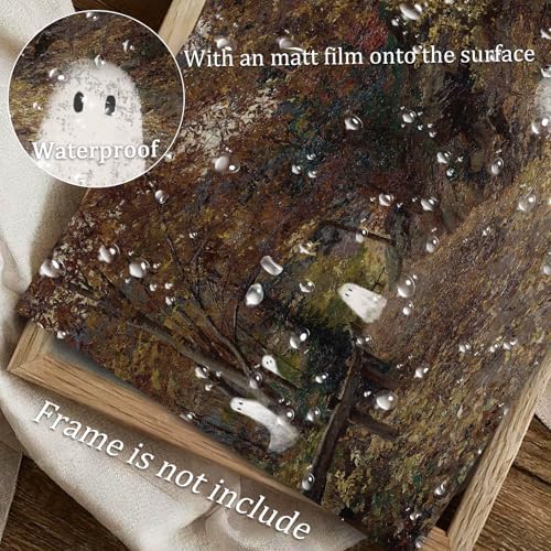 uniro Vintage Halloween Ghots Canvas Wall Art Cute Ghost in Field Pictures Wall - Image 4