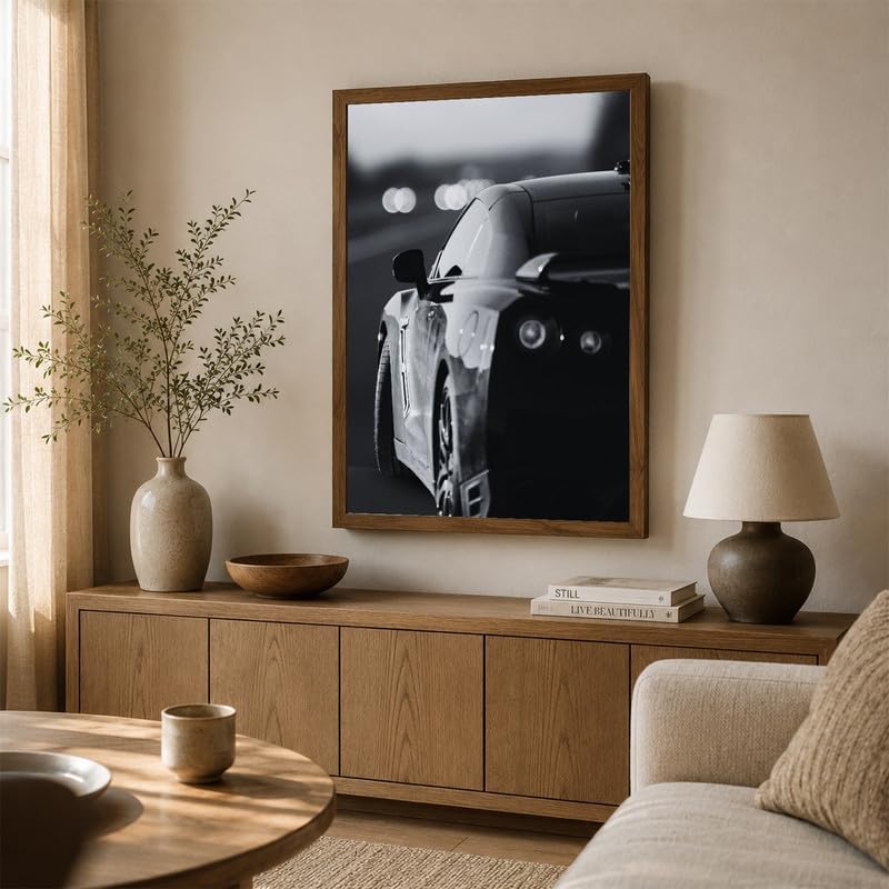 InkFlow Posters Brown & White Automotive Canvas Poster - Image 3