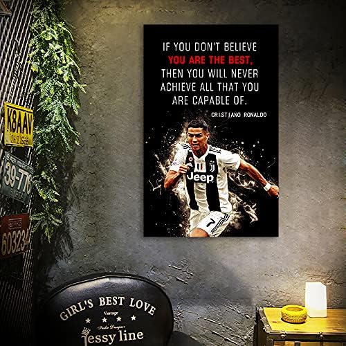 AMART SUN Football Sports Decor • Superstar Quote Poster Inspirational Canvas - Image 2