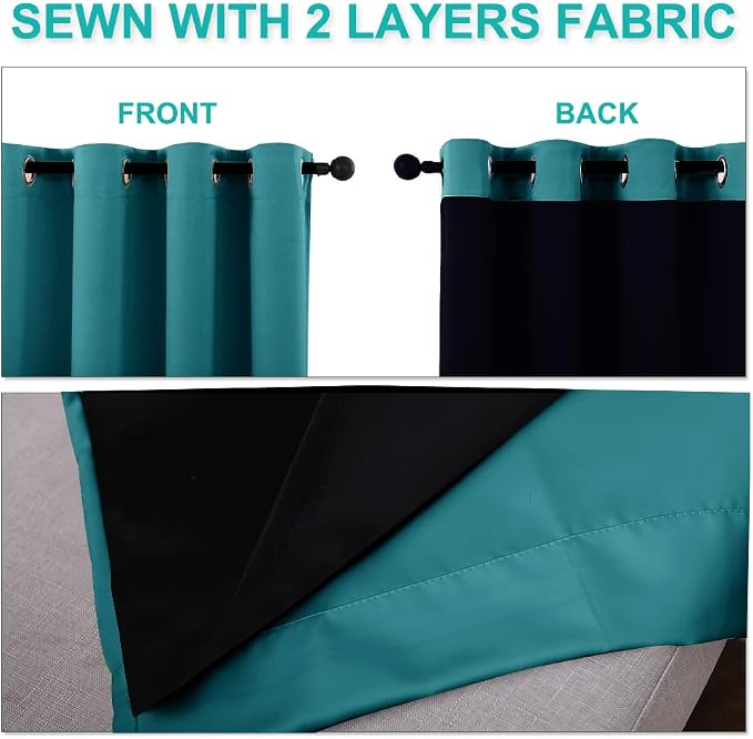 NICETOWN 100% Blackout Short Curtains - Image 4