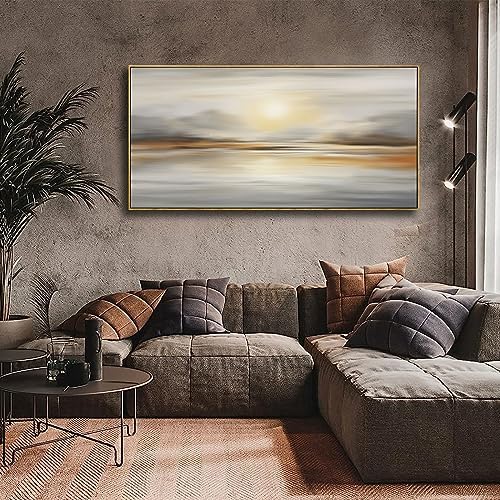 Framed Wall Art Abstract Seascape Canvas Printing Wall Decor Artwork - Image 3