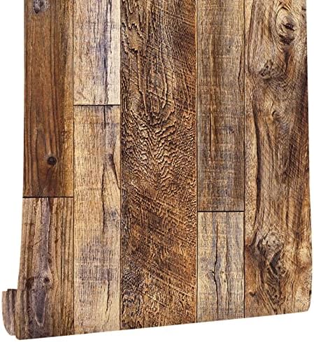 Yun-aeon Natural Wood-Brown Contact Paper Peel and Stick Wallpaper by YUN-aeonPeelandStickWall