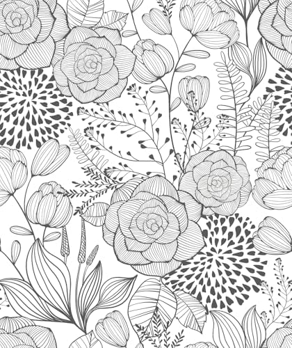 Wudnaye Black and White Peel and Stick Wallpaper by Wudnaye