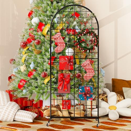 VGMiu Grid Wall Panel 2' x 5.2' FT Metal Grid Display Stand 2PCS Black - Image 4