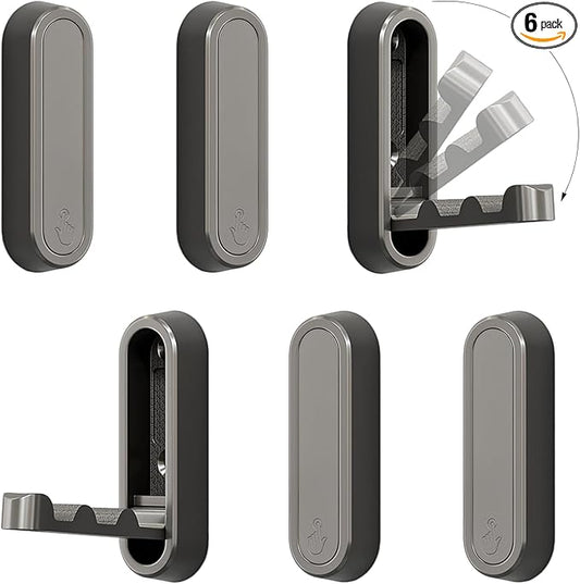 6PCS Foldable Wall Hooks, Zinc Alloy Flip Down Hooks, Retractable Wall Hooks by XSGTZMJ