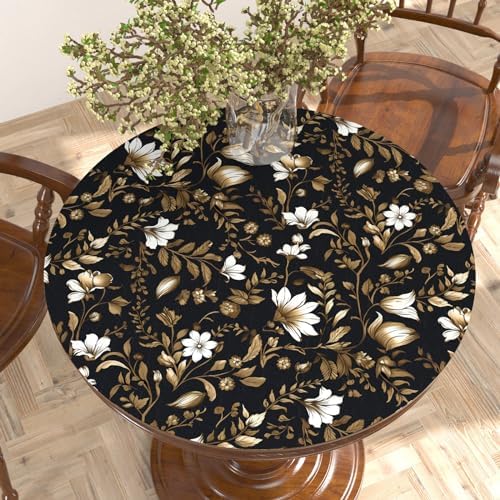 BOKEBEVE Black Gold Leaf Wallpaper Peel and Stick Vintage 17.5 x 196In - Image 2
