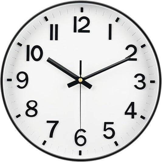 Wall Clocks Battery Operated, 12 Inch Non Ticking Digital Wall Clock, Silent by MABPEDO