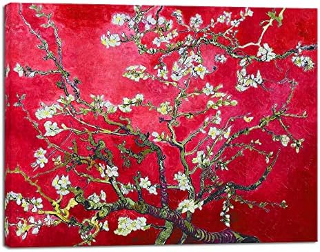 Wieco Art Red Almond Blossom Tree Vincent Van Gogh Paintings Reproduction by WiecoArt