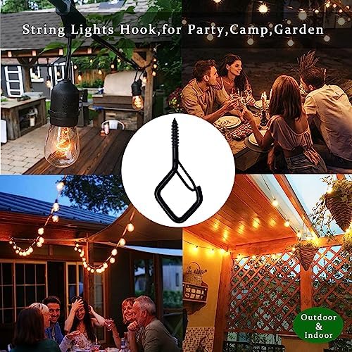 Outdoor Hooks for String Lights & Hanging Screw Hooks - Image 6