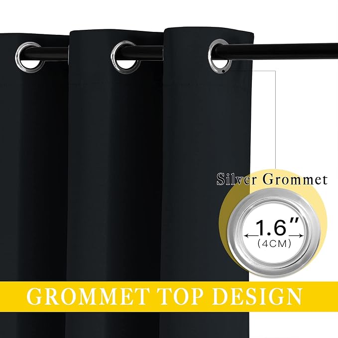 NICETOWN Black Out Sliding Door Curtain 102 inches Long, Grommet Thermal - Image 3