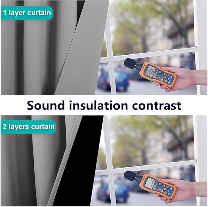 NICETOWN Silver Grey 100% Blackout Curtains 54 inches Long, Thermal Insulated - Image 4