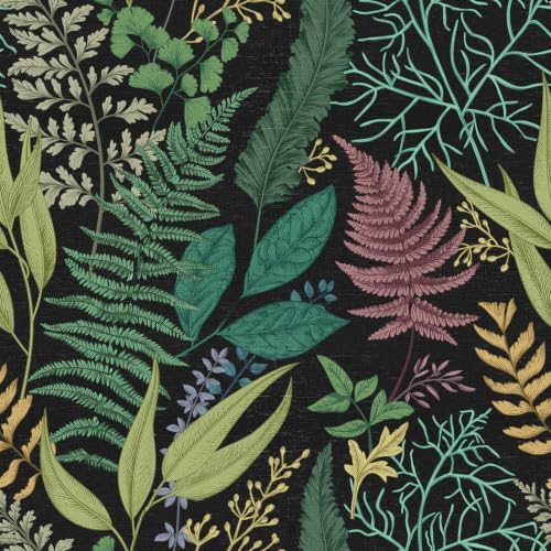 Black Fern Botanical Drawer Shelf Liner Contact Paper Self Adhesive Vinyl Dark by Unknown