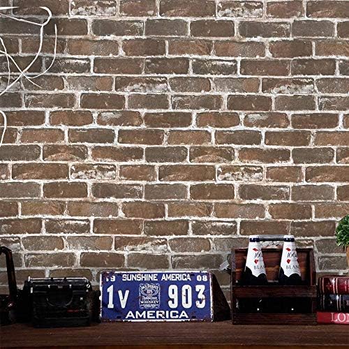 Timeet 3D Vintage Brown Brick Wallpaper 17.7"×472" Brick Peel and Stick - Image 2