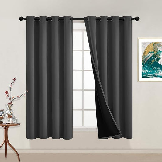 Yakamok 100% Blackout Curtains, 2 Thick Layers Thermal Insulated Total Blackout by Yakamok