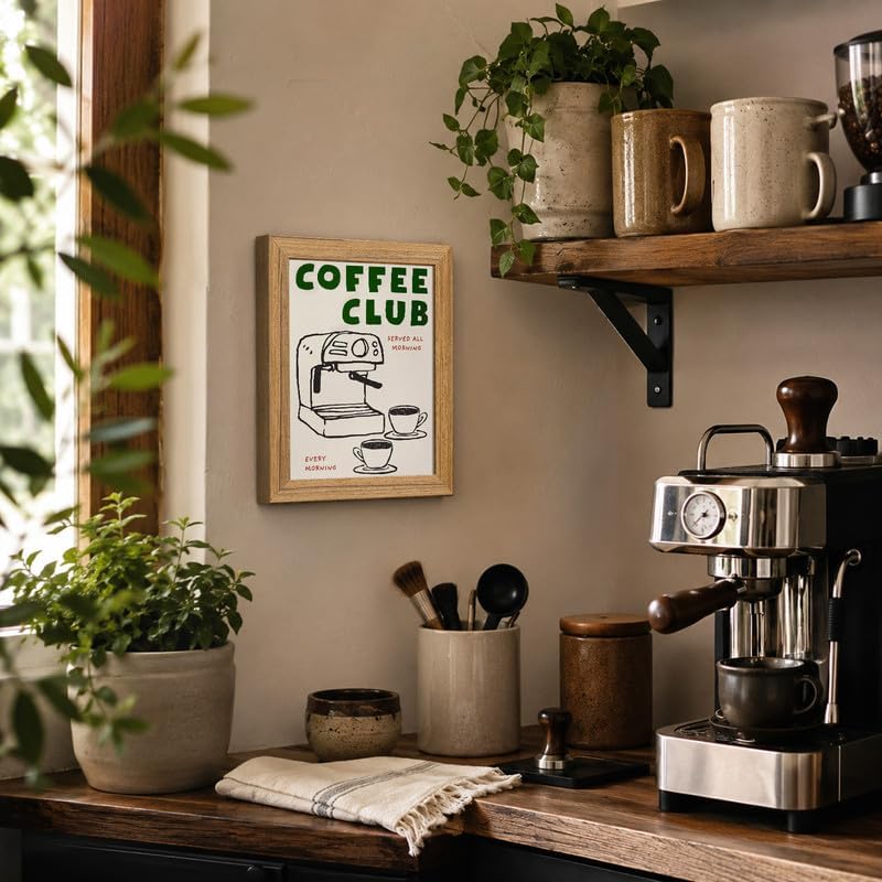 Coffee Bar Framed Wall Art Espresso Machine Picture Kitchen Wall Decor - Image 2