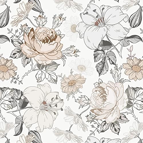 Hopepak 15.5'' x 197'' Floral Wallpaper Peel and Stick Modern by Hopepak