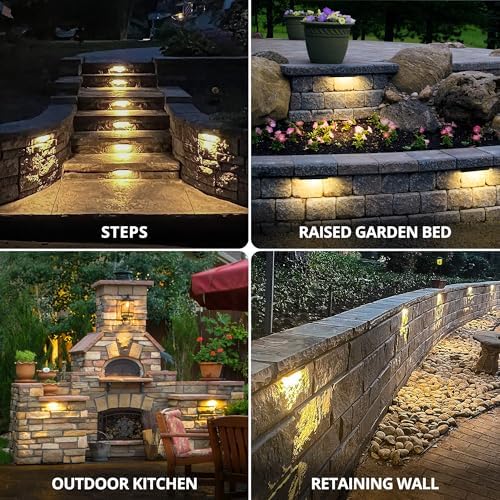 GKOLED 4-Pack Replaceable 6.8" LED Hardscape Lights, Low Voltage Retaining Wall - Image 6