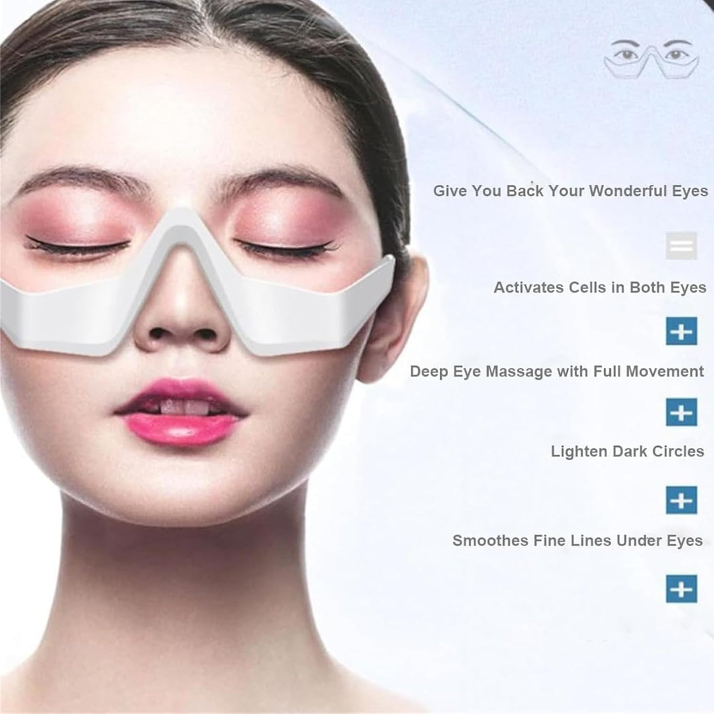 Under Eye Red Light Therapy Glasses - Microcurrent Eye Massager with 2 Modes, Red Light Therapy Relieve Eyes Bags & Wrinkles, Dark Circles Treatment Device