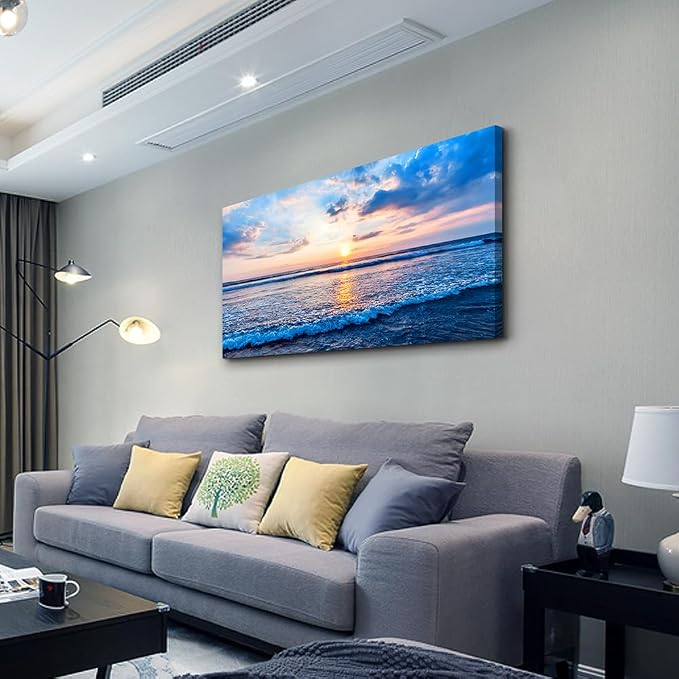 Wapluam Large Canvas Wall Art For Living Room Office Wall Decor Beach Pictures - Image 2