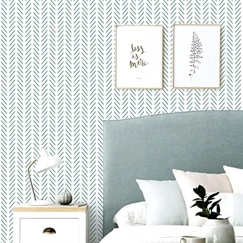 Orainege Green Peel and Stick Wallpaper Herringbone Contact Paper - Image 2