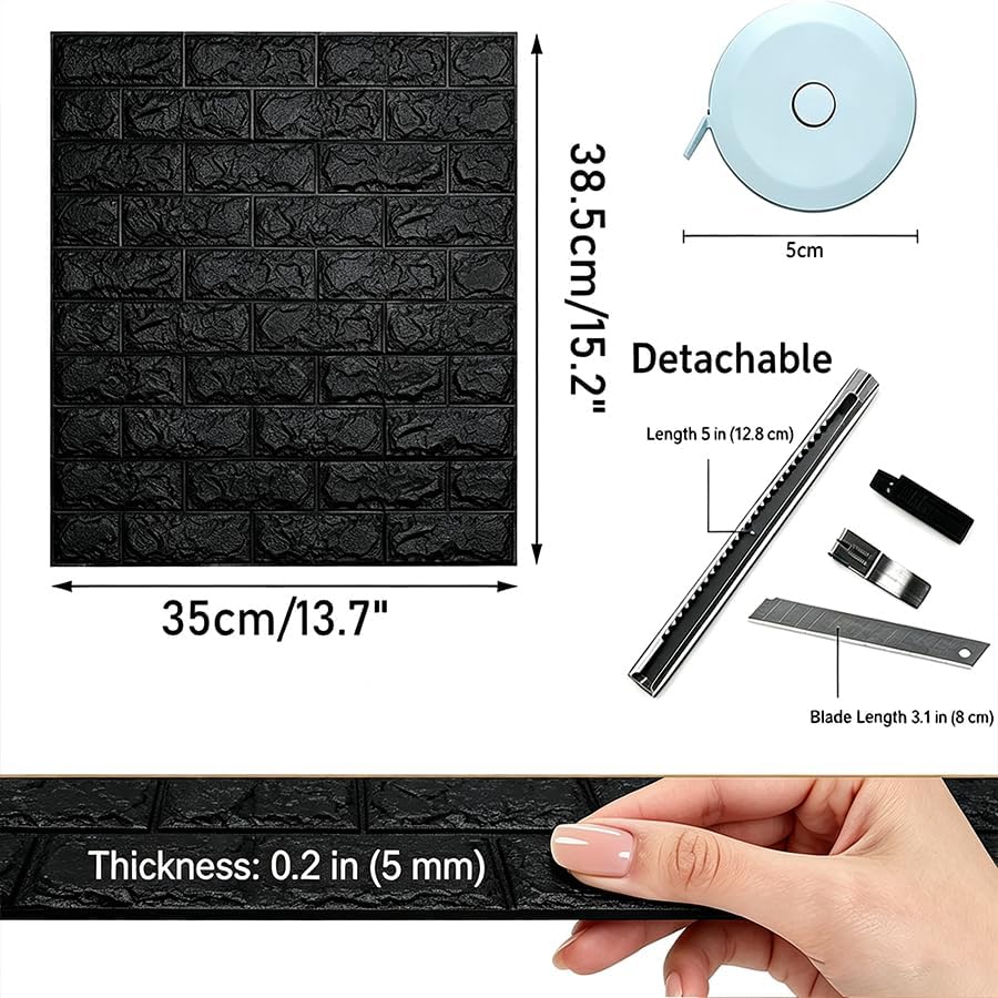 10PCS 3D Wall Panels, 3D Brick Foam Peel & Stick - Image 2