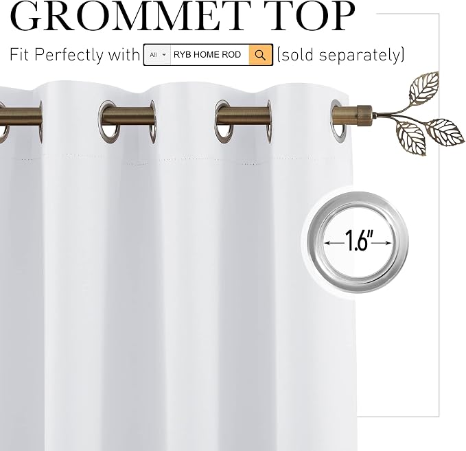 RYB HOME White Separation Room Divider Heavy Duty Share Space Decorative - Image 2