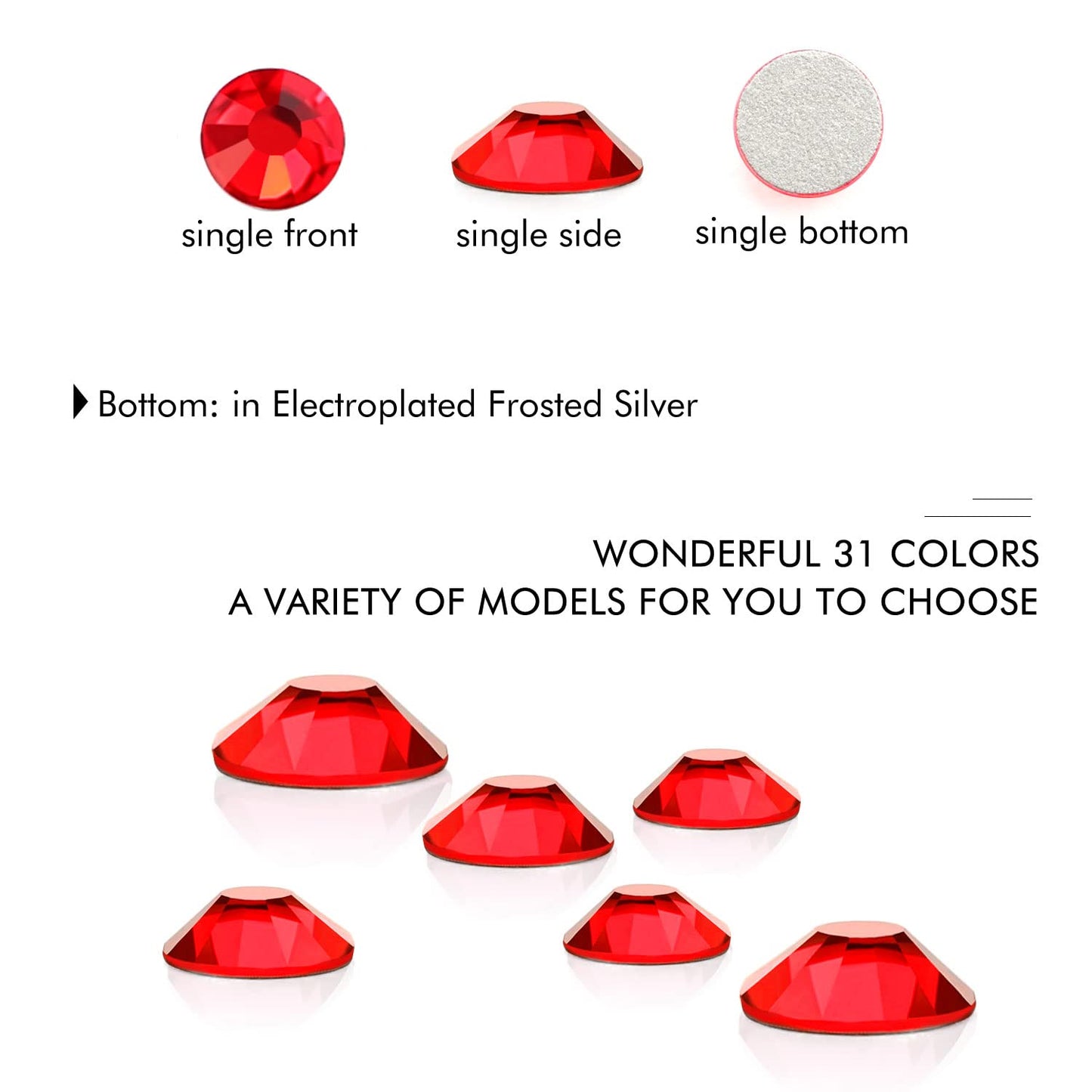 1440Pcs Siam Crystal Rhinestones,Glass Flatback Rhinestones Small Gemstones for Nail Face Makeup Art Crafts Clothes Decoration -(SS10,2.8mm,Siam)