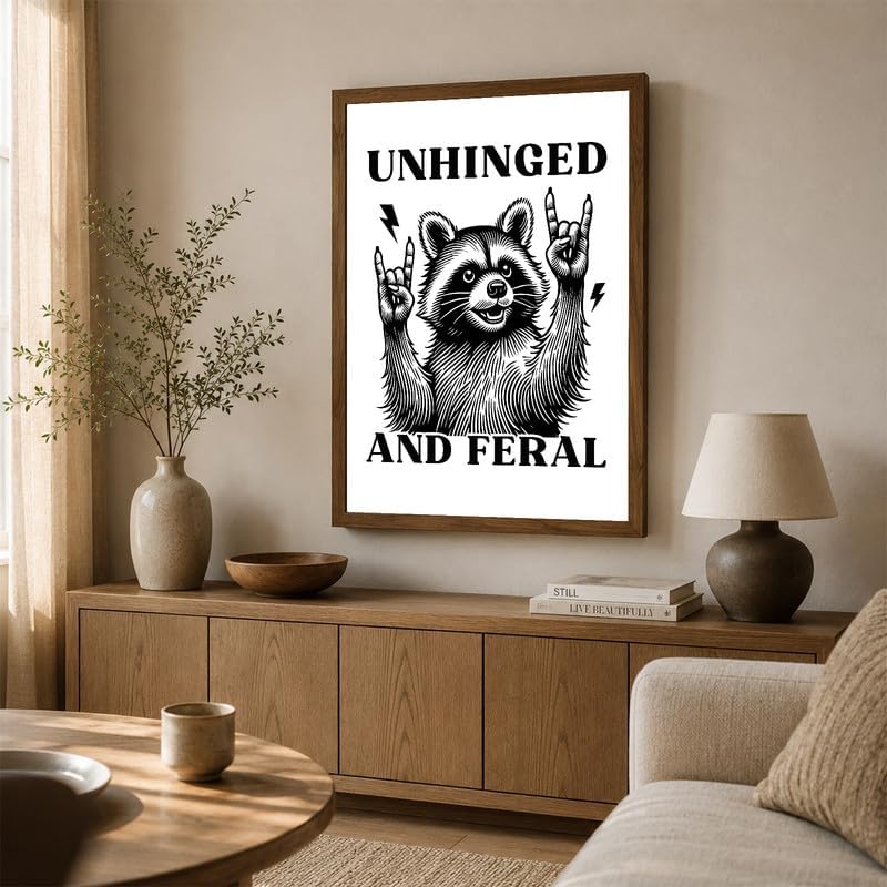 InkFlow Posters Feral Raccoon Fun Canvas Poster - Image 4