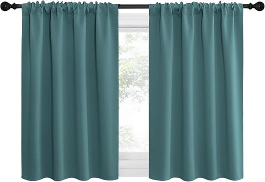 NICETOWN RV Blackout Curtains for Camper Windows, Sea Teal, Kitchen Curtains by NICETOWN
