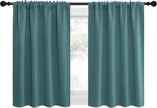 NICETOWN Blackout Curtains for RV Windows, Sea Teal, 2 Panels, Room Darkening by NICETOWN