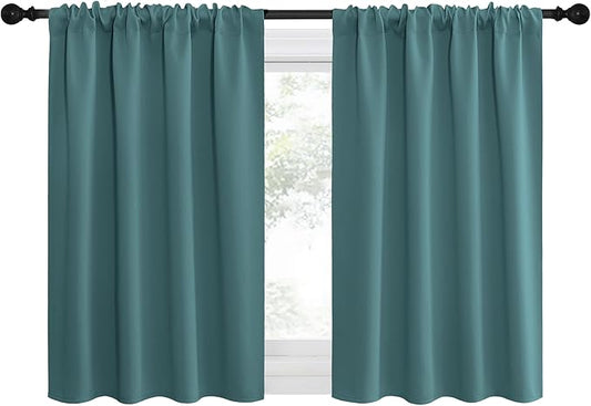NICETOWN RV Blackout Curtains for Camper Windows, Sea Teal, Kitchen Curtains by NICETOWN