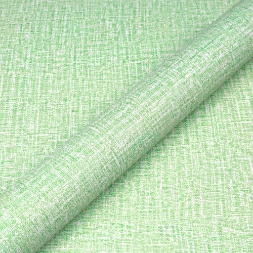 Sage Green Grasscloth Linen Textured Peel and Stick Wallpaper 15.8"×120" by ICOOP