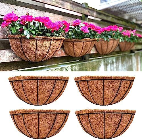 LaLaGreen Hanging Wall Planters Coco Liner Flower Pots by L%C3%A1L%C3%A1Green