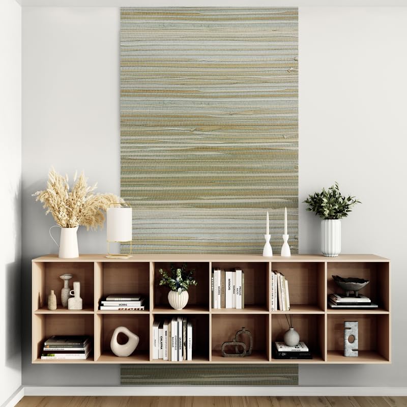 CONCORD WALLCOVERINGS ™ Display Sample, Grasscloth Texture Wallpaper Roll - Image 5