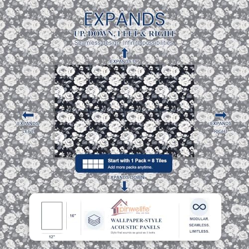 PINWELIFE® Acoustic Art Tiles – 8-Pack 12"x16" Sound Absorbing Panels, Seamless - Image 5