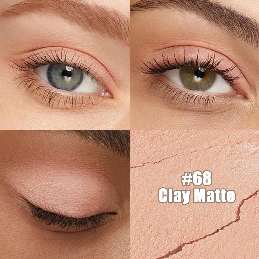 Nude Pink Matte Cream Eye Shadow Stick Makeup for Women, Nude Pink Matte Eyeliner Pencil Eyeshadow Brightener Stick for Eyes, Waterproof Eyeshadow Applicator Blendable sombras para ojos 68#