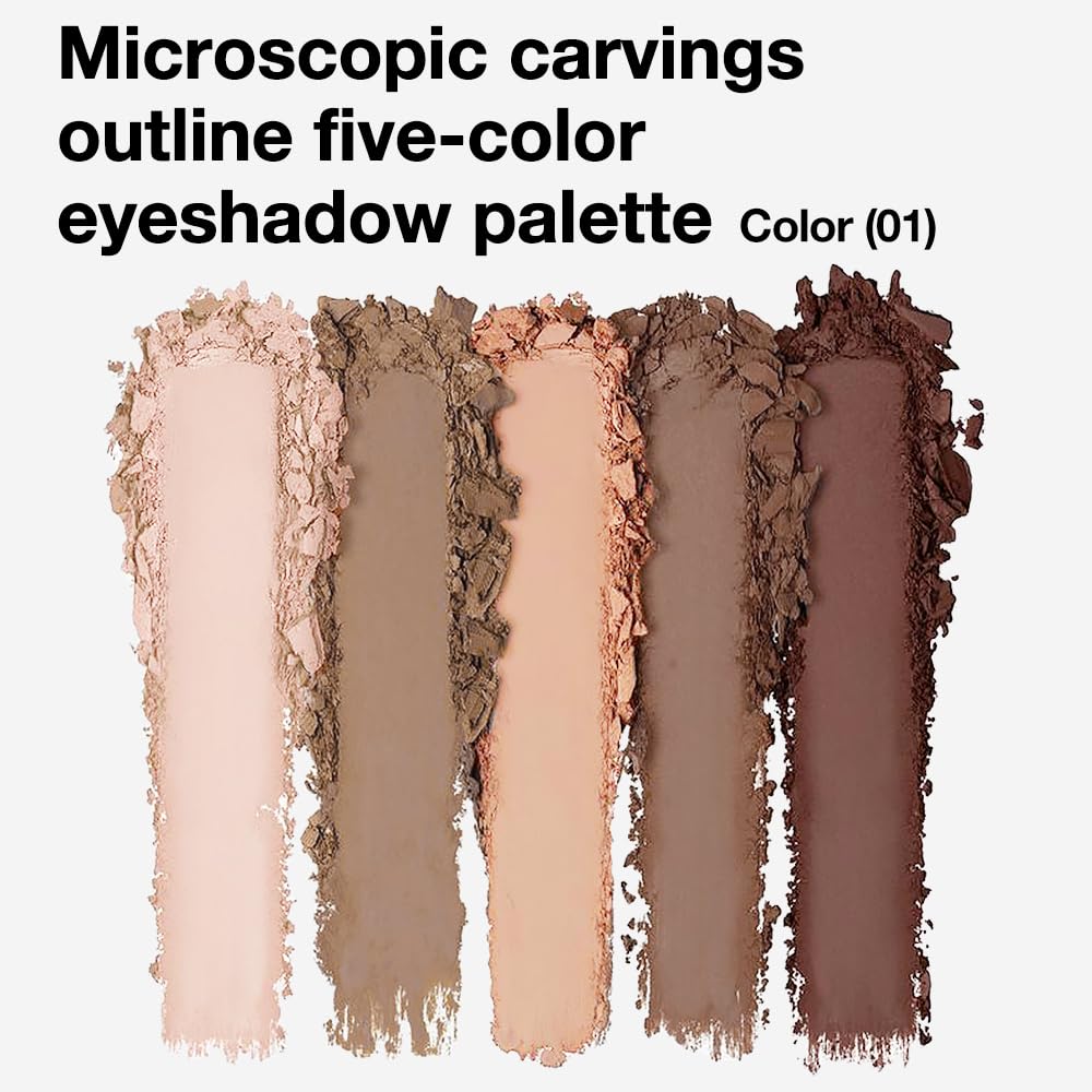 AMY'S DIARY Neutral Nude Brown Eyeshadow Palette Makeup, 5 Colors Cool-Toned Velvety Matte Finish, Nude Taupe Eye Shadows, for Brown Eyes Long Lasting Naturing-Looking (#01)