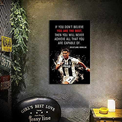 AMART SUN Football Sports Decor • Superstar Quote Poster Inspirational Canvas - Image 2