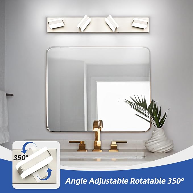 SOLFART Bathroom Vanity Lights Brushed Nickel LED Lighting, LED Bathroom Light - Image 2