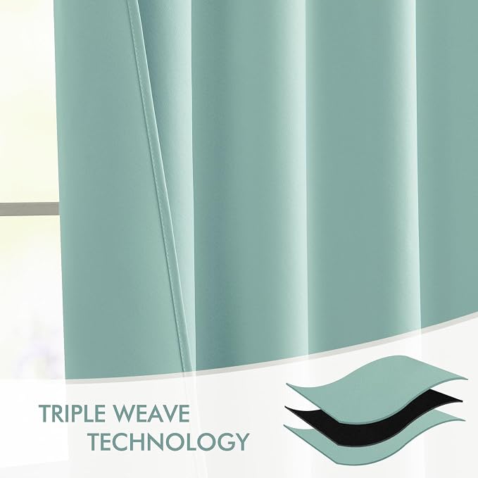 MIULEE Aqua Back Tab Blackout Curtains 84 Inch Length 2 Panels Set - Image 7