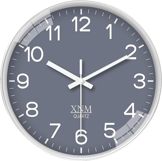 XNM Minimalist Wall Clocks Battery Operated 14 Inch Grey Wall Clock Decorative by XNMwallclock