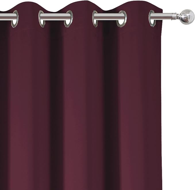 LEMOMO Burgundy Red Thermal Blackout Curtains/38 x 63 Inch/Set of 2 Panels Room - Image 9