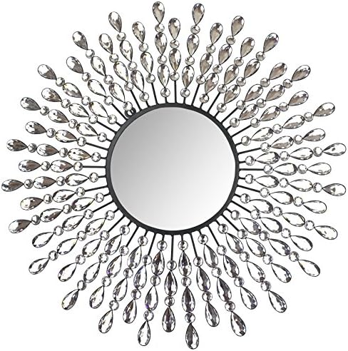 Lulu Decor, 23.50" Crystal Drop Wall Mirror by LuluDecor