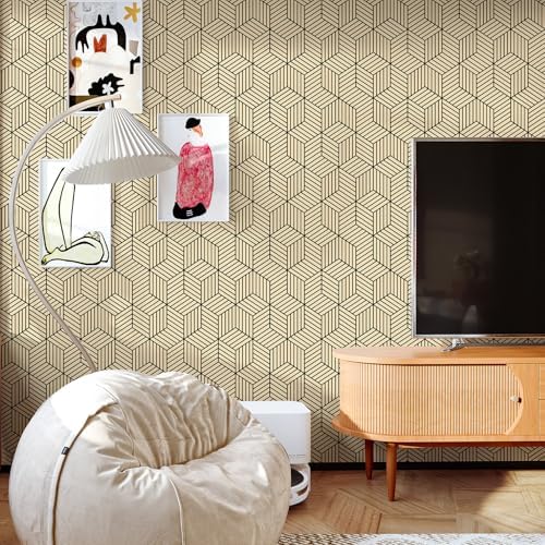 MelunMer Brown Geometric Wallpaper Peel and Stick Removable 17.7”×276” - Image 6